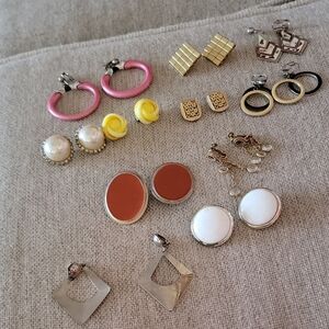 Elegant Women's Earring Set - Pink, Gold, Brown, White